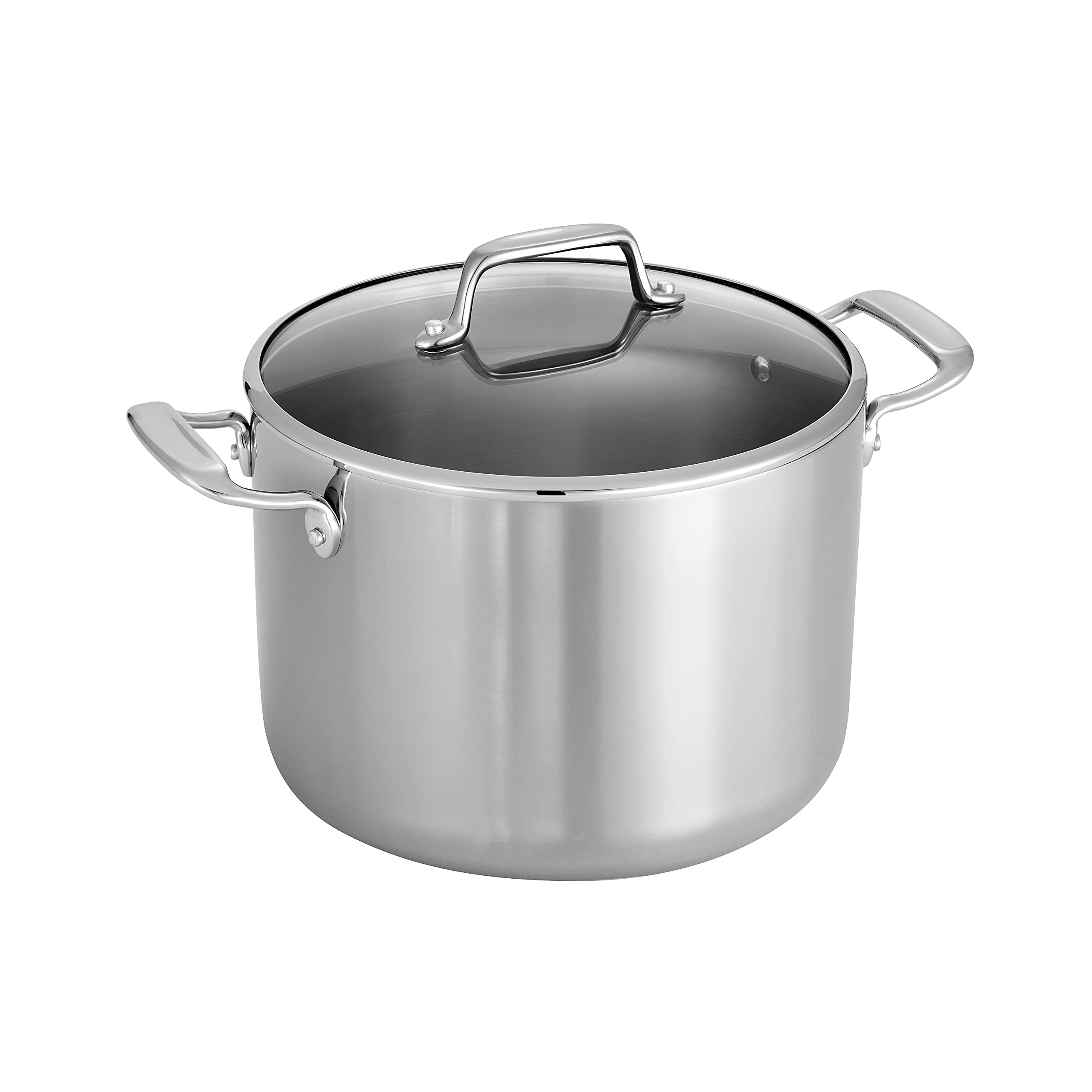 **Tramontina 8-Quart Stainless Steel Stock Pot with Glass Lid – Tri-Ply Clad, Induction-Ready, Dishwasher Safe, NSF-Certified – Perfect for Pasta, Soups & Stews – Made in Brazil**