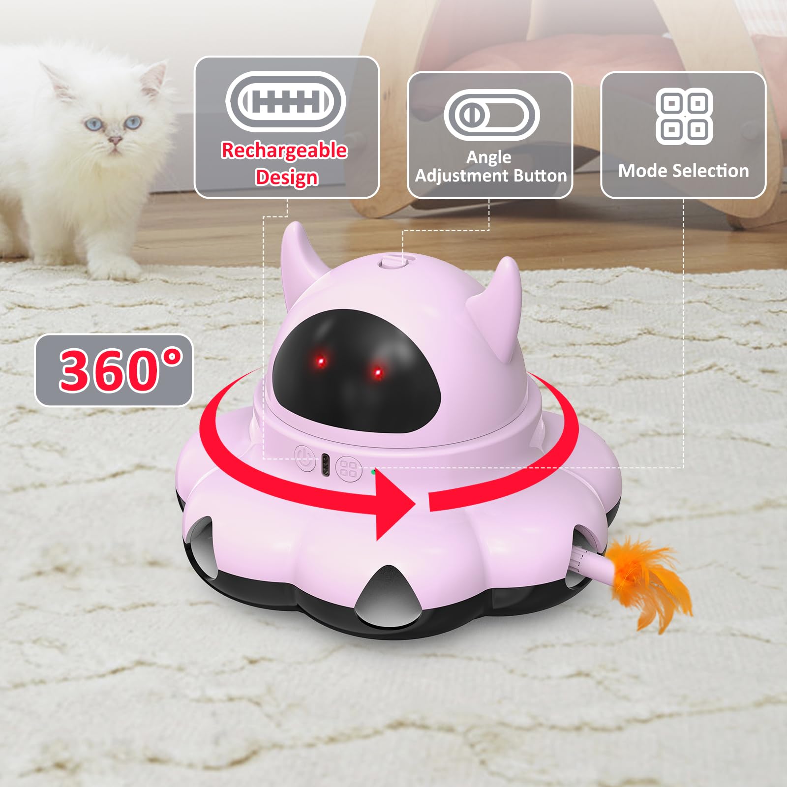 Automatic Interactive Laser Cat Toys for Indoor Kittens - Electronic Pet Toys for Exercise & Play - Perfect for Boredom Relief & Active Playtime