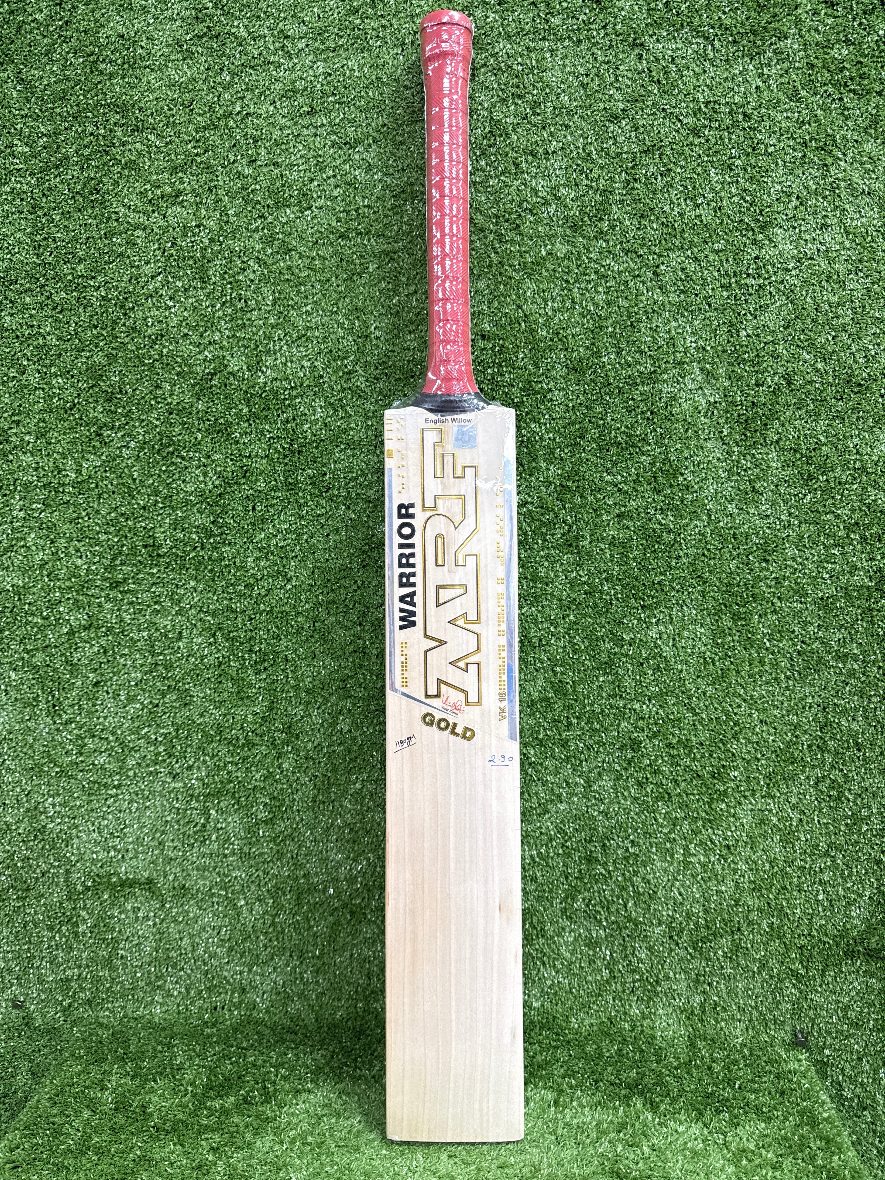 MRF Warrior Gold English Willow Cricket Bat - Premium Quality for Professional & Amateur Players - Perfect for Matches, Training & Practice Sessions