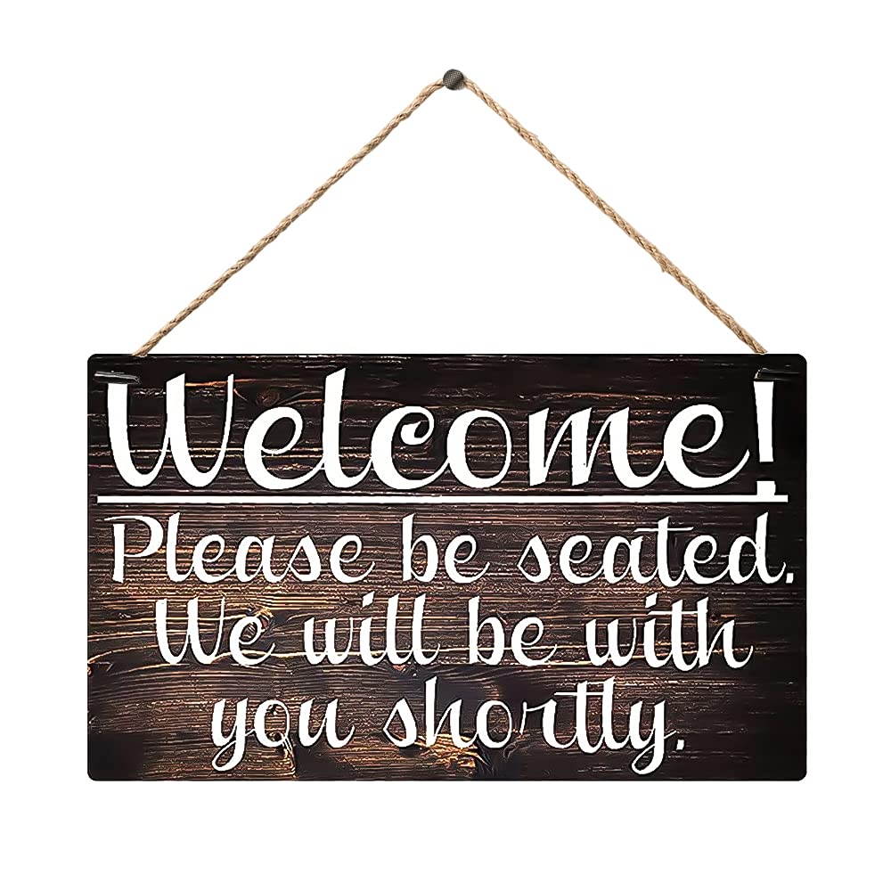 Custom Welcome Wood Sign - Salon Spa Office Decor, 12x8 Inch for Door & Wall