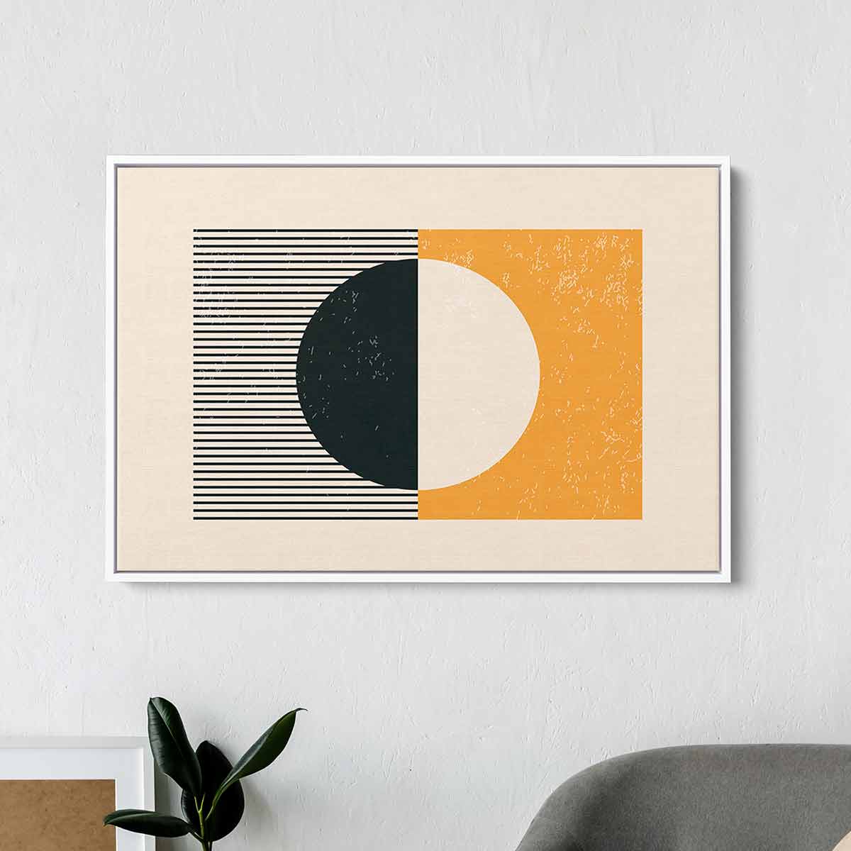 Orange Circle Wall Art Canvas 8238 - Modern Abstract Painting for Living Room, Bedroom & Office Decor - Perfect for Home & Commercial Spaces