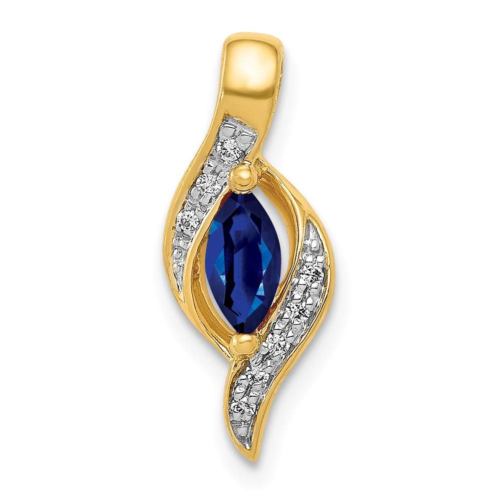 14K Diamond & Sapphire Pendant Necklace for Women - Elegant Gold Jewelry Gift for Anniversary, Birthday & Valentine's Day - Perfect for Date Nights, Weddings & Special Occasions