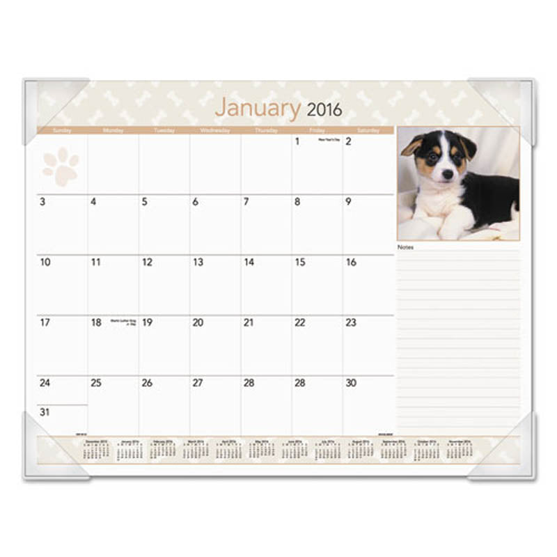 2026 Puppies Monthly Desk Pad Calendar - 22