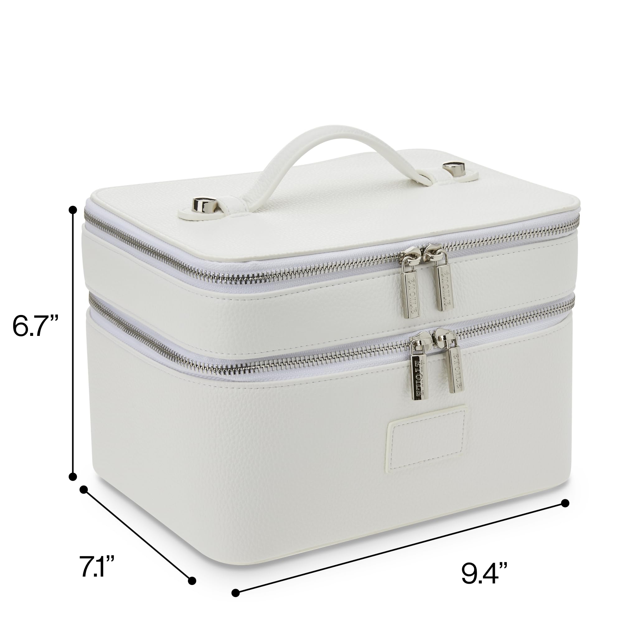 ETOILE Large Travel Makeup Bag with Mirror & Divider - Perfect for Vanity & Vacation