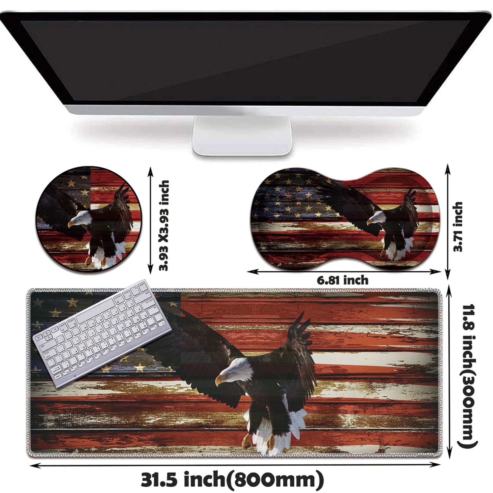 Extended Large Gaming Mouse Pad with Wrist Rest - Non-Slip Rubber Base Desk Mat for Keyboard & Mouse - Perfect for PC Gaming, Office Work & Home Computer Setup