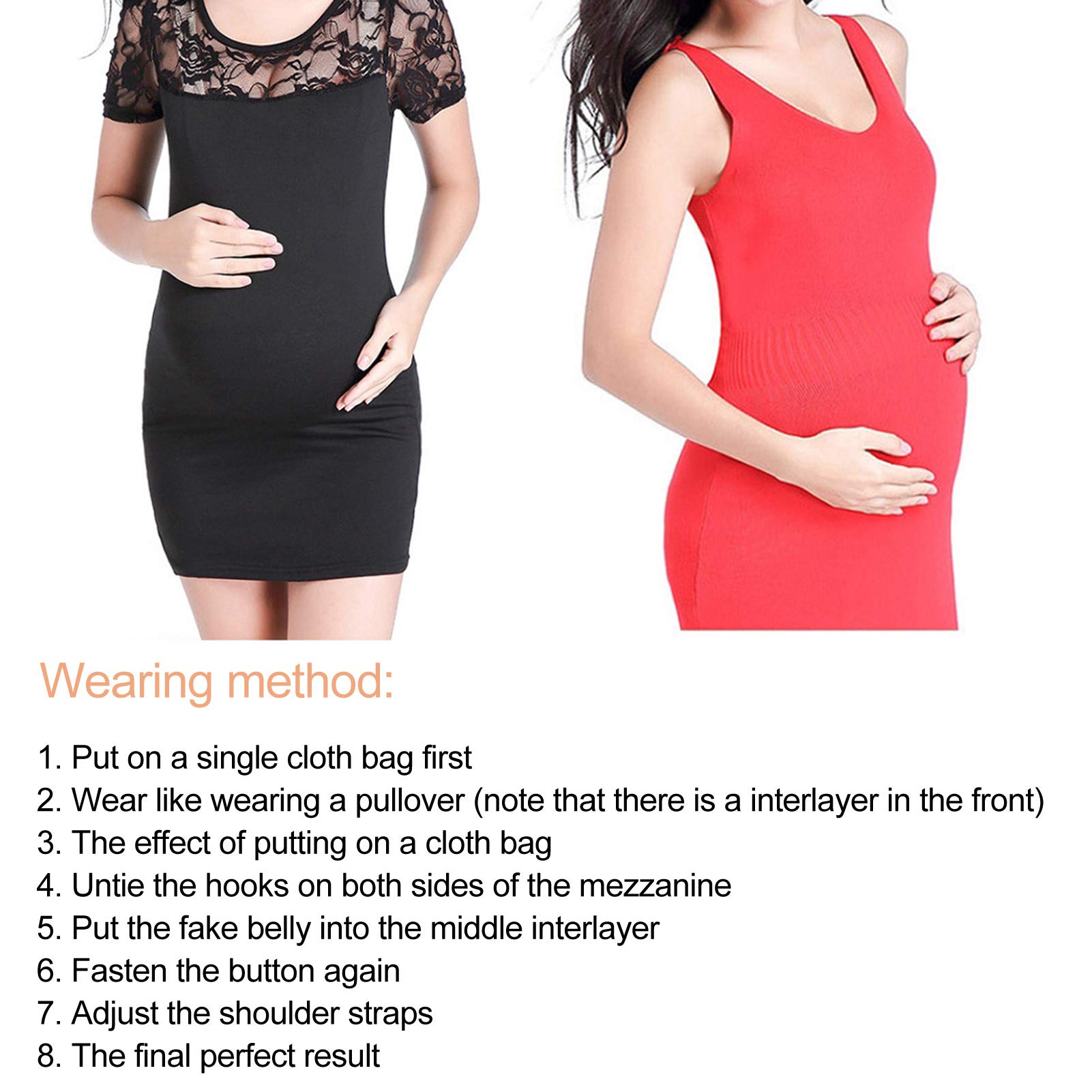 Zerodis Realistic Fake Pregnancy Belly - Silicone Maternity Belly Bump with Adjustable Straps for Photography, Acting, Cosplay & Halloween Costumes (4-5 Months Size) - Perfect for Movie Props, Prank Gifts & Gender Reveal Parties