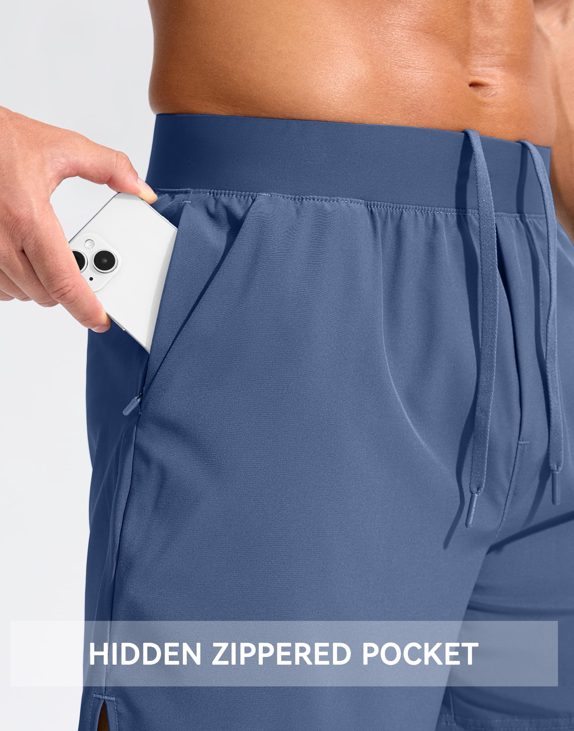 Soothfeel Men's 5 Inch Running Shorts with Zipper Pockets - Quick Dry Athletic Shorts for Gym, Workout, Tennis & Sports | Perfect for Jogging, Training & Outdoor Activities