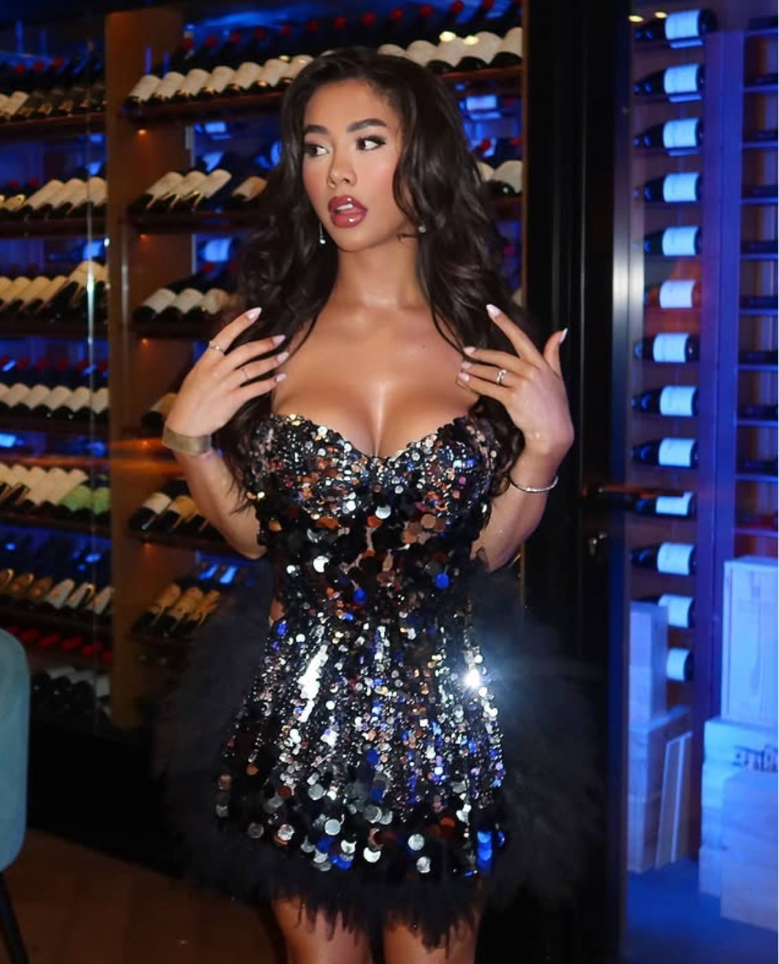 Elegant Black Mermaid Party Dress with Full Sequin Sparkle - Perfect for Birthday, Prom & Evening Events - SAMIA New Collection
