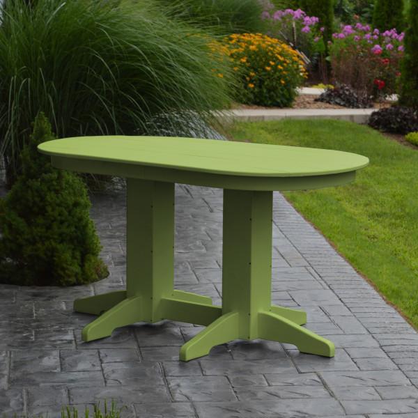Eco-Friendly Recycled Plastic Oval Dining Table - Sustainable Outdoor/Indoor Use for Patio, Garden, or Kitchen