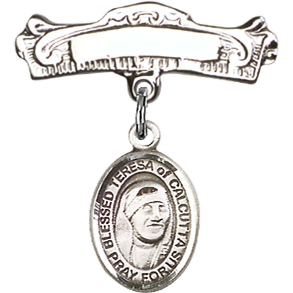 St. Teresa of Calcutta Sterling Silver Baby Badge - 7/8