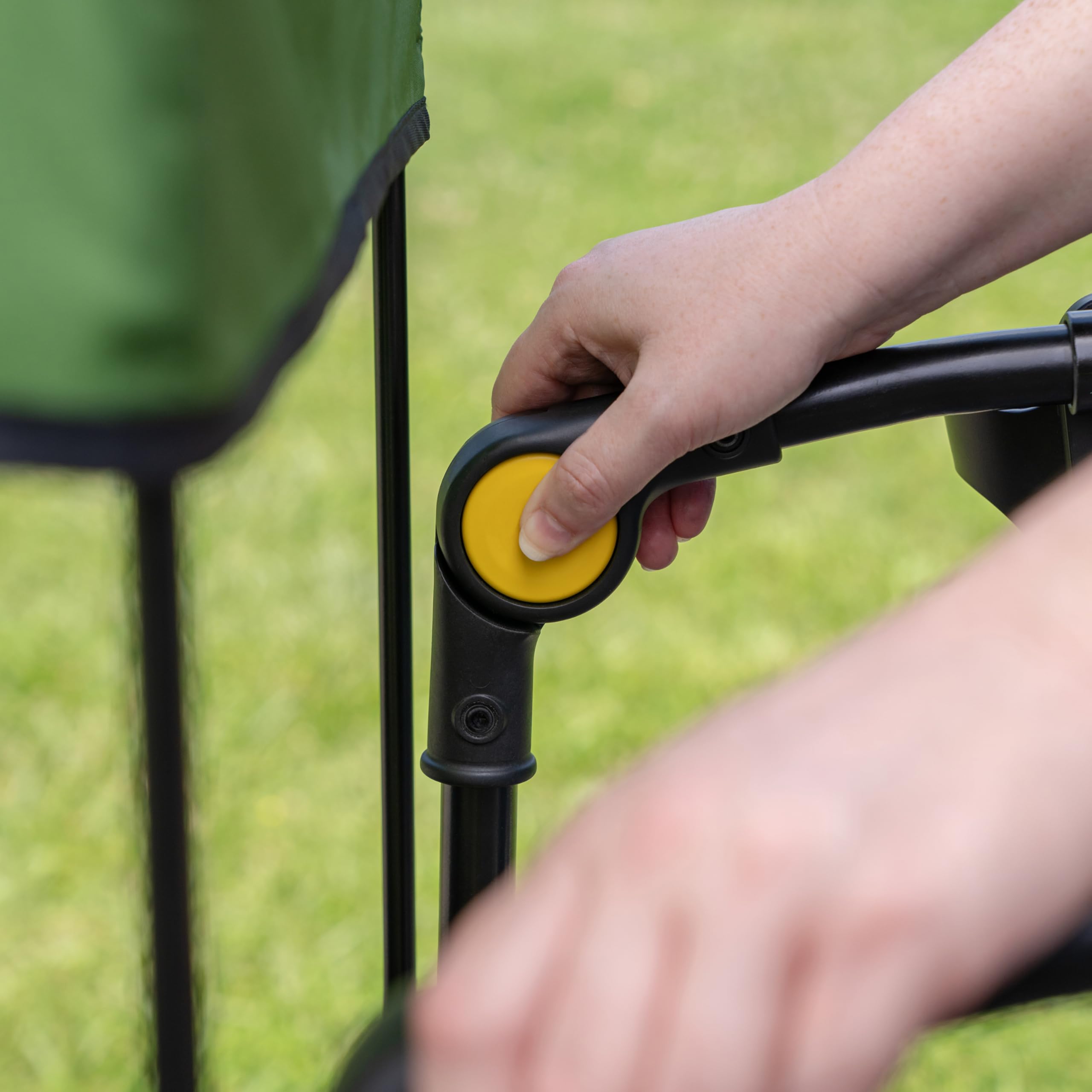 Bright Starts John Deere Pop 'N Ride Foldable Stroller Wagon with 50+ SPF Sun Shade - 2-Seater Kids Wagon for Outdoor Adventures, Park Visits & Beach Trips - Green & Yellow Unisex Baby Carrier