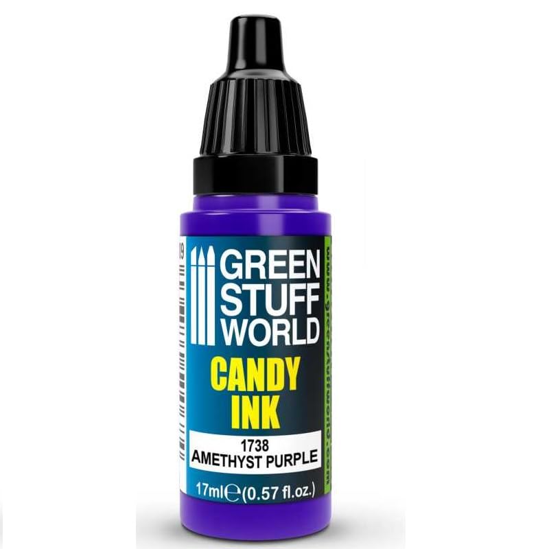 Green Stuff World Candy Ink for Models & Miniatures - Amethyst Purple 1738 | Premium Acrylic Paint for Warhammer, D&D Miniatures & Tabletop Gaming
