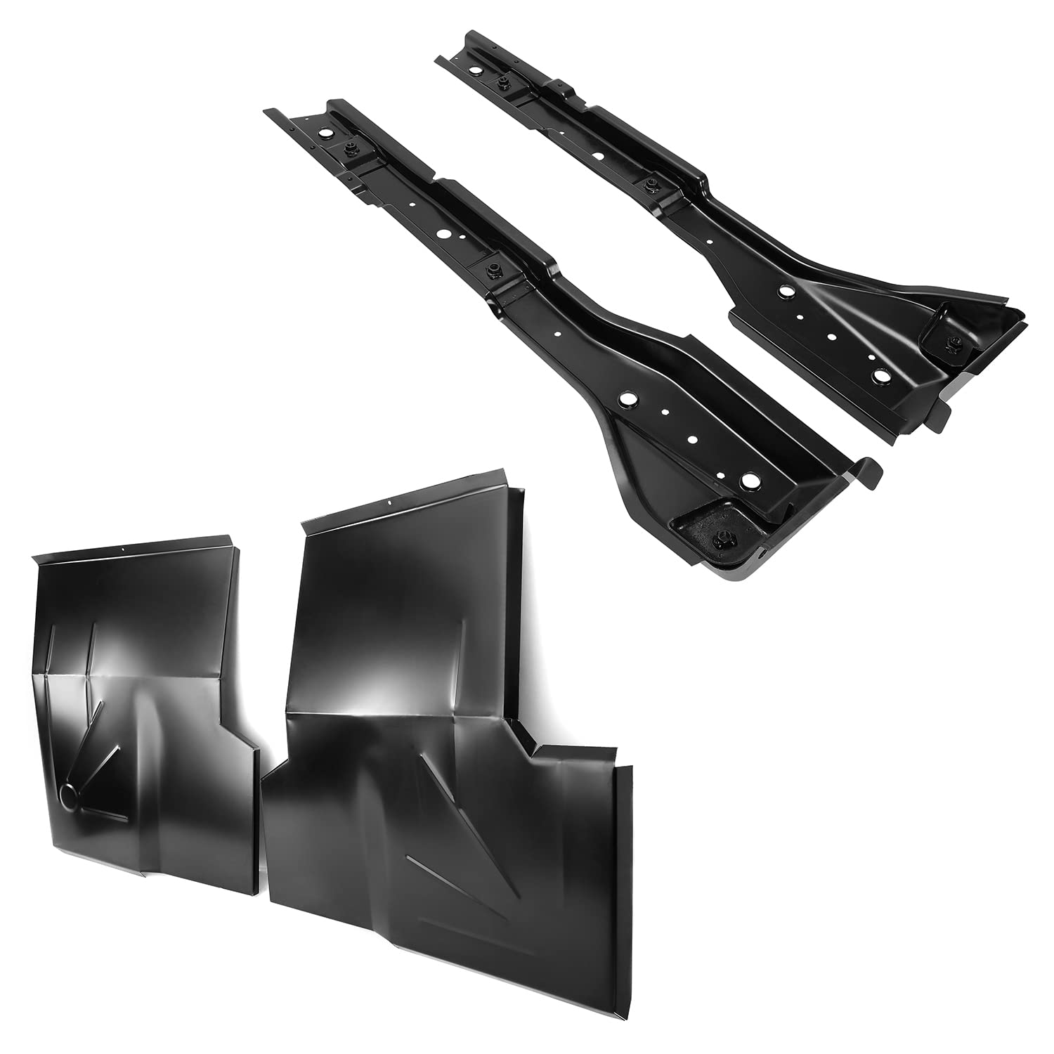 HECASA Full Body Mounts Torque Boxes Floor Supports & Pair Floor Pans Compatible with 1997-2006 Jeep TJ Wrangler 2-Door - Left & Right Side (2 Packages) - Off-Road & Restoration Replacement Parts