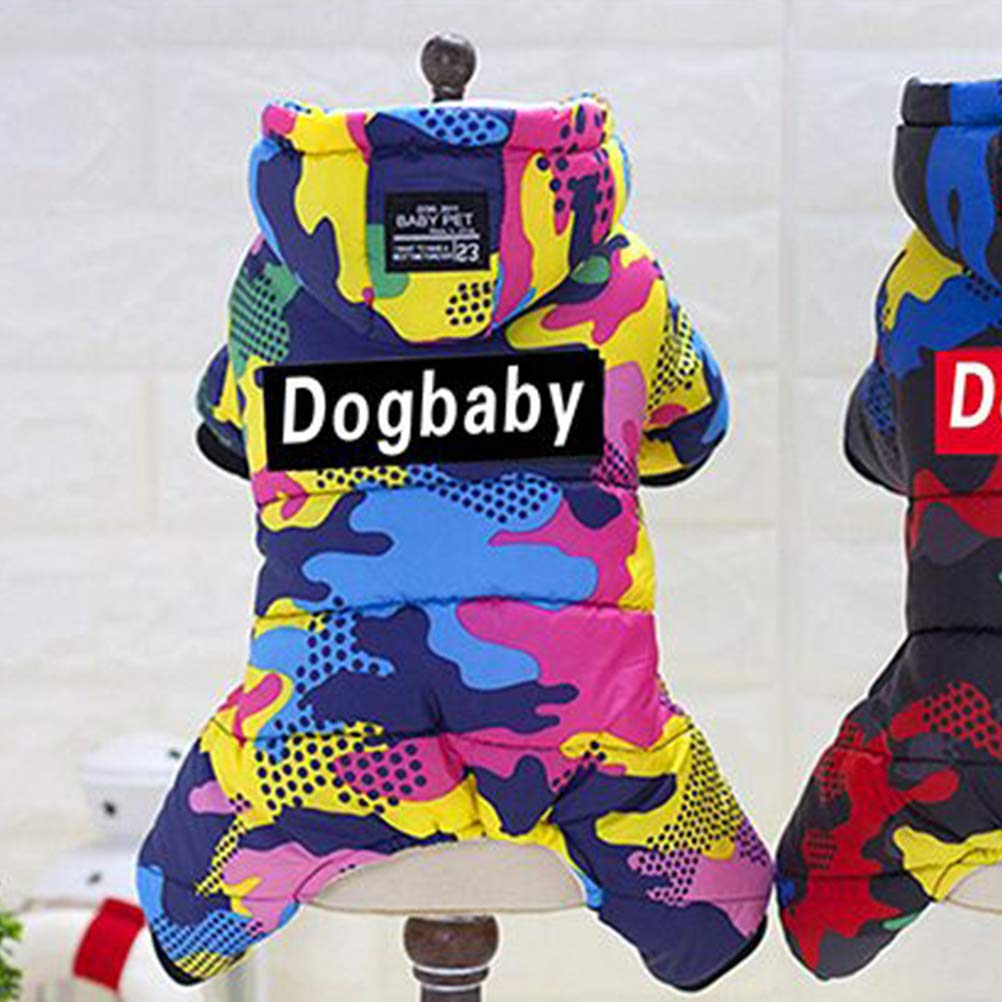 Warm Winter Dog Coat - Insulated Down Jacket for Small Dogs, Pugs & Pomeranians | Camouflage Design Pet Apparel for Cold Weather Walks & Outdoor Adventures