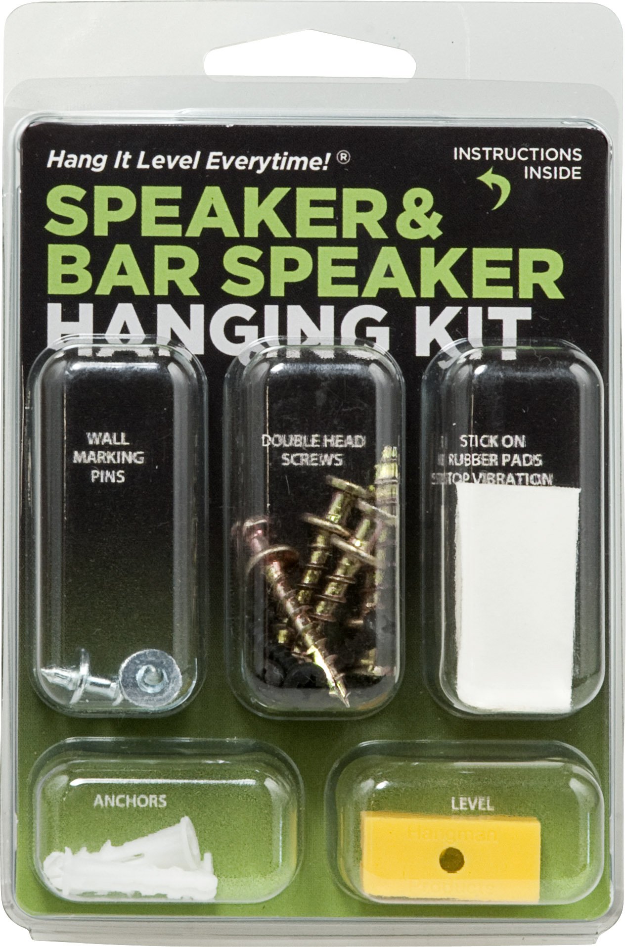 Hangman KSH4-B Keyhole Speaker Mount Kit - Secure Wall Mounting for Bookshelf & Surround Sound Speakers | Perfect for Home Theater & Audio Setups