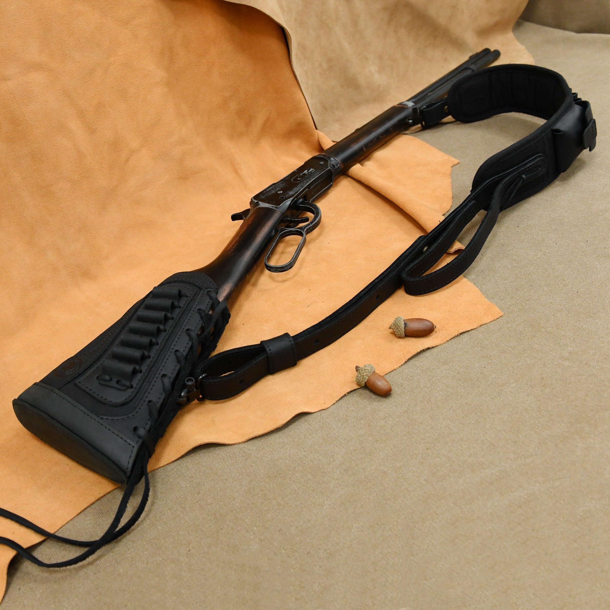 Tactical Gun Buttstock Cheek Rest Pad with Shell Holder & Sling - Compatible with .308, 30-06, .44MAG - Enhanced Shooting Comfort & Ammo Access for Hunting, Range Practice & Outdoor Adventures