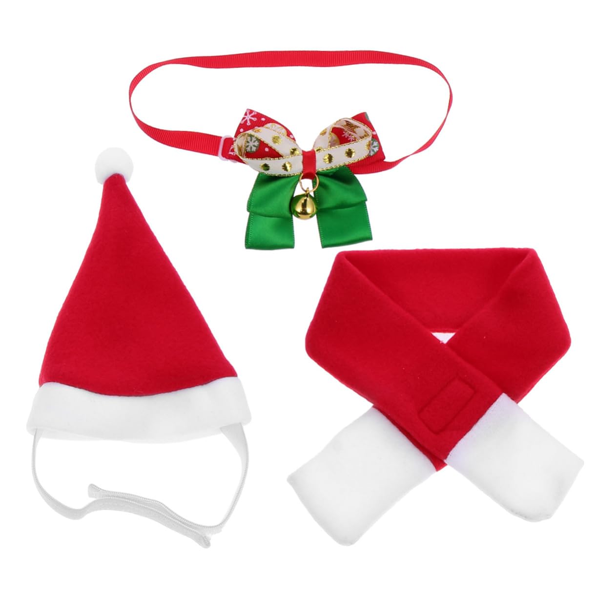 Balacoo Santa Suits 3pcs Pet Bow Tie & Scarf - Christmas Cat Costume for Holiday Parties