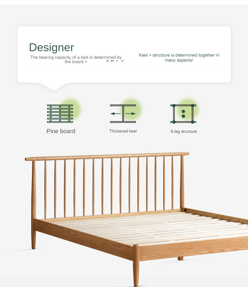 Solid Oak & Beech Wood Windsor Bed - Handcrafted Classic Wooden Bed Frame for Bedroom - Perfect for Master Bedroom, Guest Room & Cozy Farmhouse Style