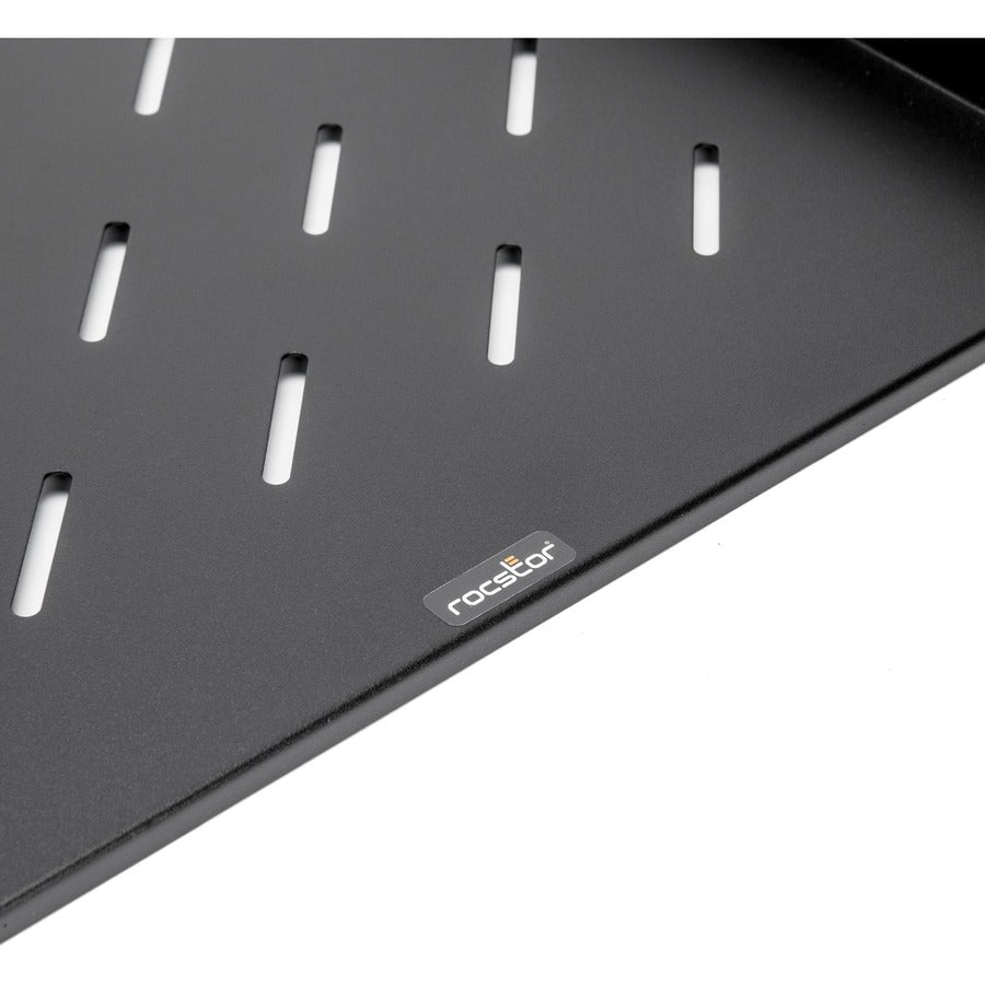 1U Universal Vented Rack Shelf - 17.72 Inch (450mm) Depth, Black - Perfect for Server Racks, Network Equipment & Data Center Organization