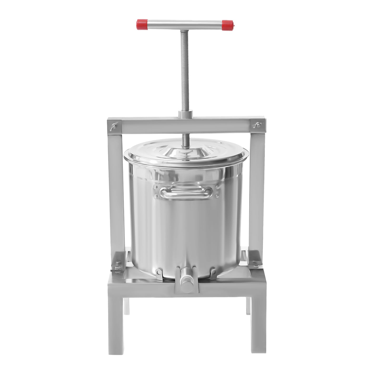 10L/2.6Gal Stainless Steel Fruit Wine Press - Heavy Duty Manual Juice Extractor for Apples, Grapes & Berries - Perfect for Homemade Cider, Wine & Juice Making - Ideal for Home Brewing, Winemaking & Kitchen Use