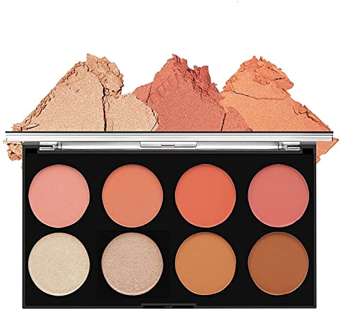 ZSIGNS 8 Color Blush Palette - Matte & Shimmer Face Blush, Contour & Highlight Powder for Cheeks - Long Lasting Blusher Makeup Kit (Shade-02) | Perfect for Everyday Wear, Party & Professional Makeup Looks