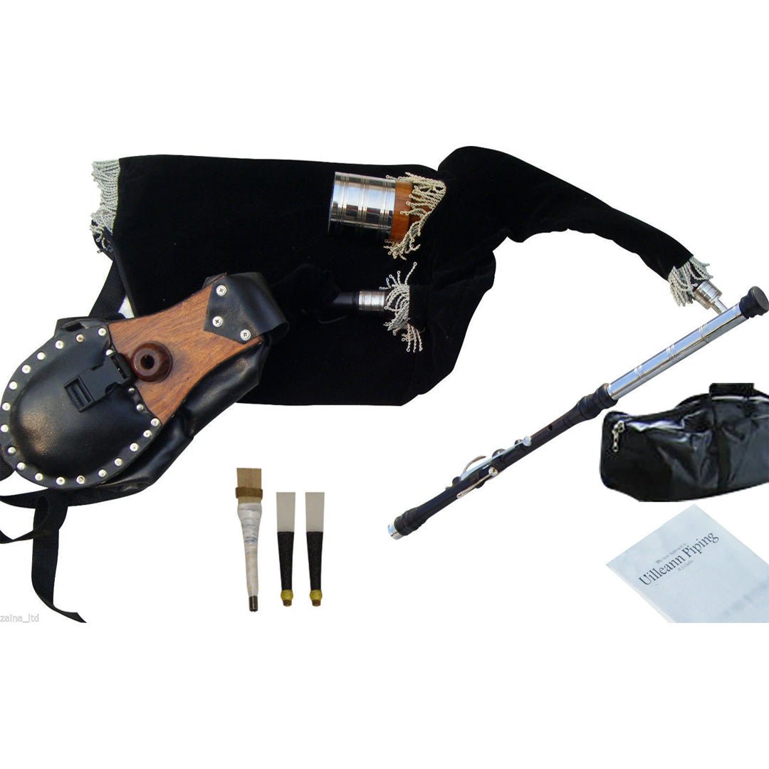 Premium African Blackwood Uilleann Practice Set - Authentic Irish Bagpipe Practice Instrument for Beginners & Professionals | Perfect for Traditional Music, Celtic Performances & Music Practice Sessions