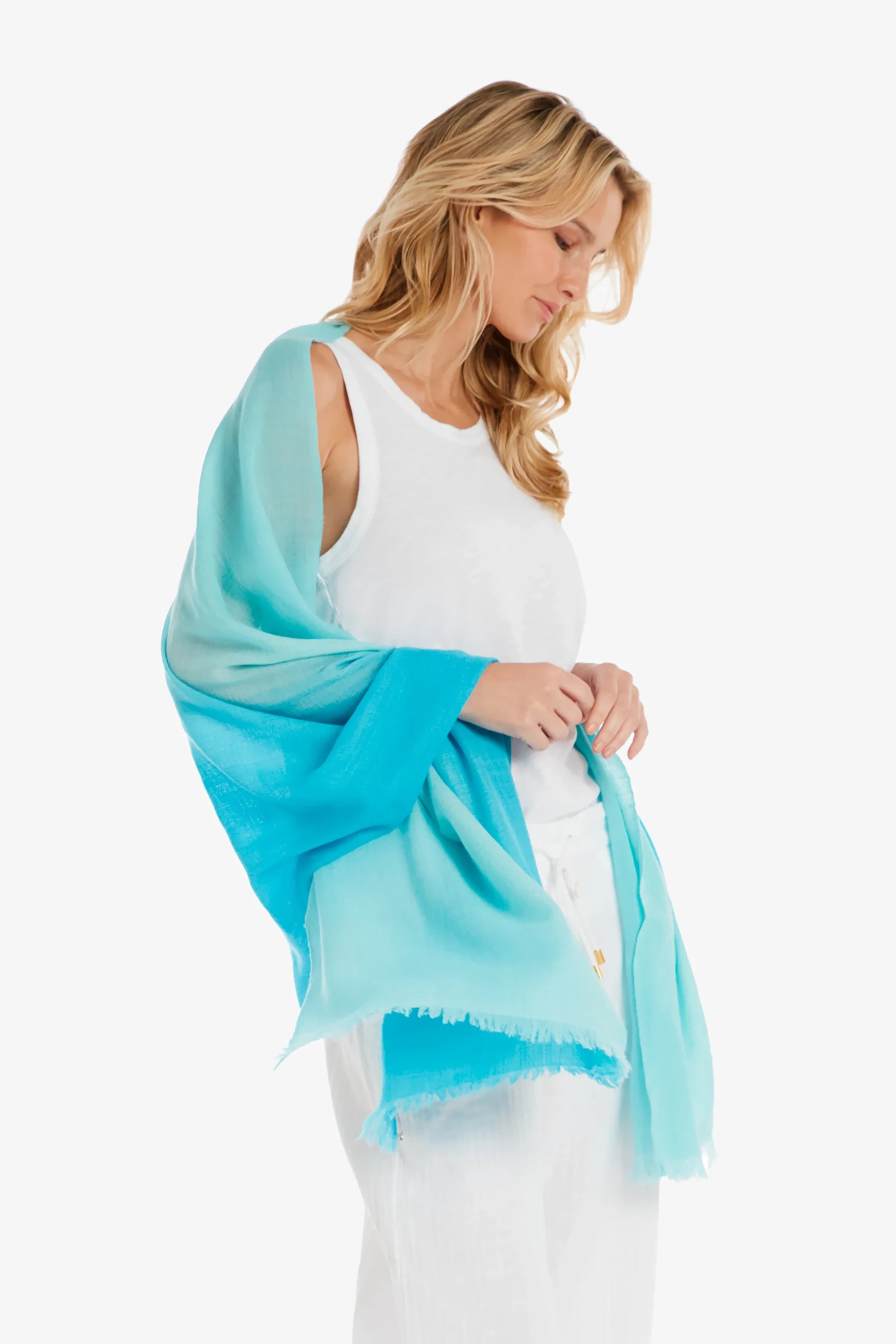 Essential Wrap - Soft & Stylish Sky Blue Scarf for Women - Perfect for Travel, Work & Casual Outfits