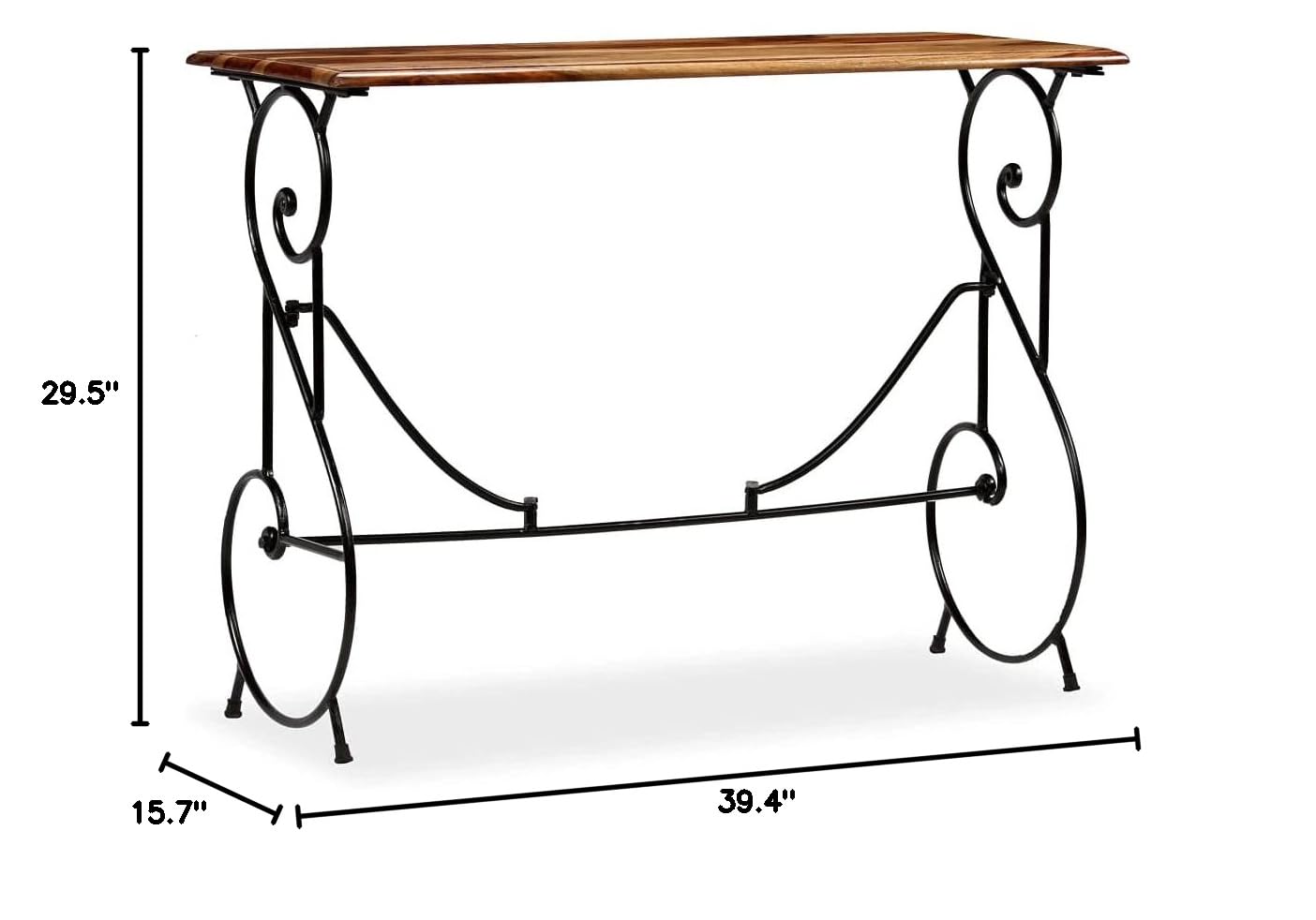 Solid Sheesham Wood Console Table - 39.4