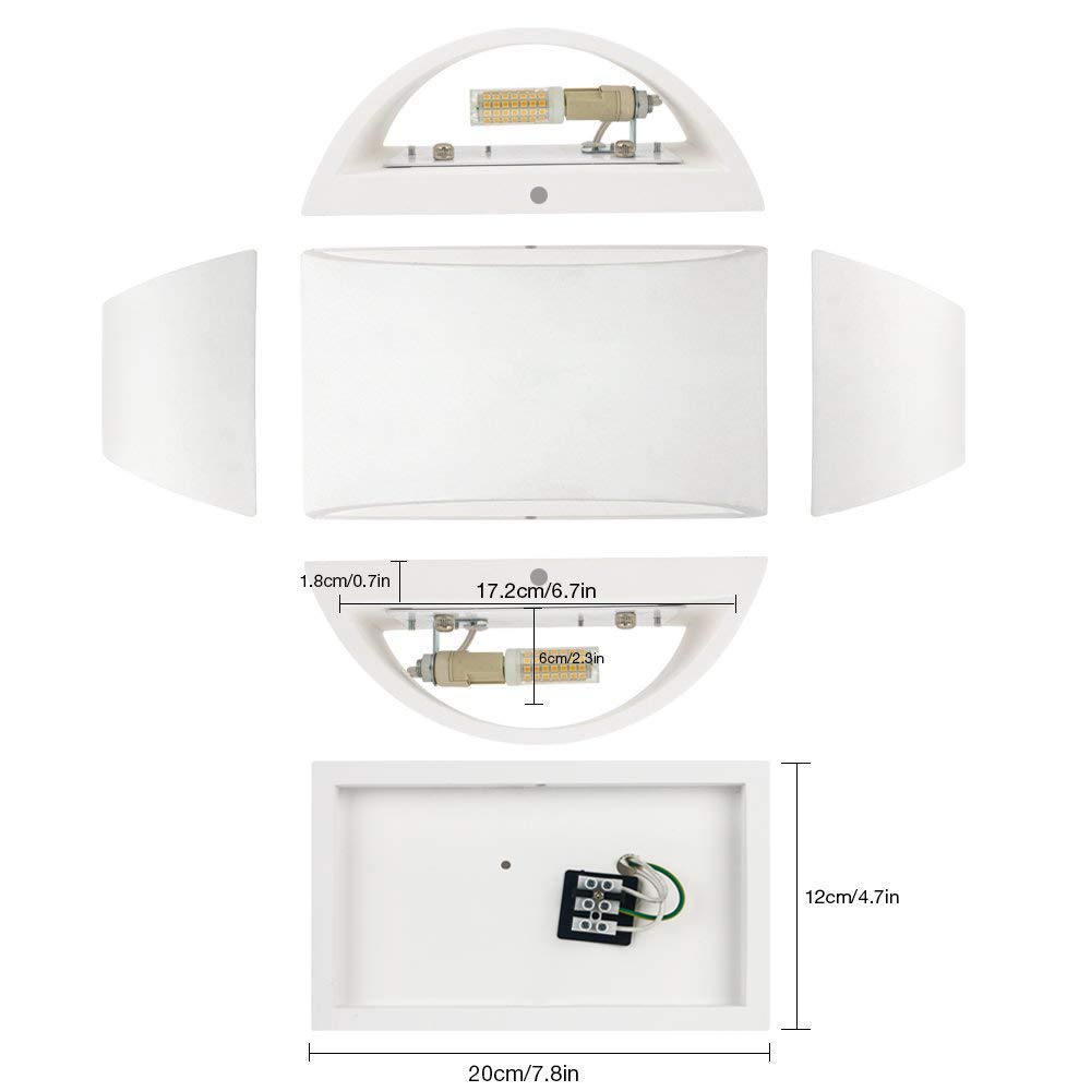 Modern LED Wall Sconce Lighting Fixture - 7W Warm White 2700K Up/Down Light - Indoor Plaster Wall Lamp for Living Room, Bedroom, Hallway - Home Decor with G9 Bulbs (Not Plug-in) - Perfect for Ambient Lighting and Accent Wall Illumination