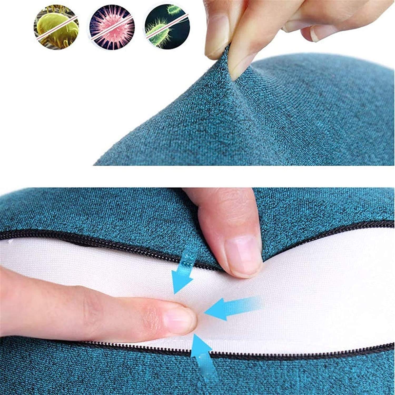 Ergonomic Memory Foam Neck Pillow for Travel - 360° Head Support, Breathable U-Shape Design with Compact Carry Bag - Perfect for Airplane, Car, Office & Home Use (Gray)