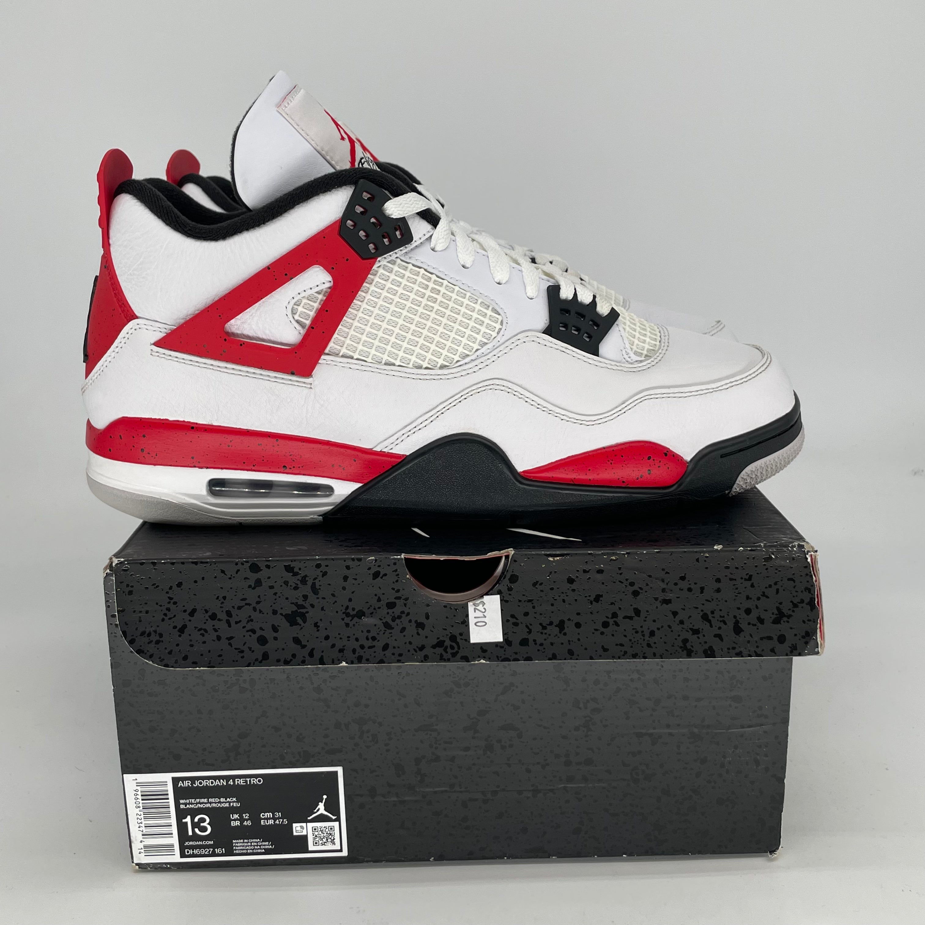 AIR JORDAN 4 Retro Red Cement Men's Basketball Shoes Size 13 - DH6927-161 | Authentic Sneakers for Streetwear & Basketball Games