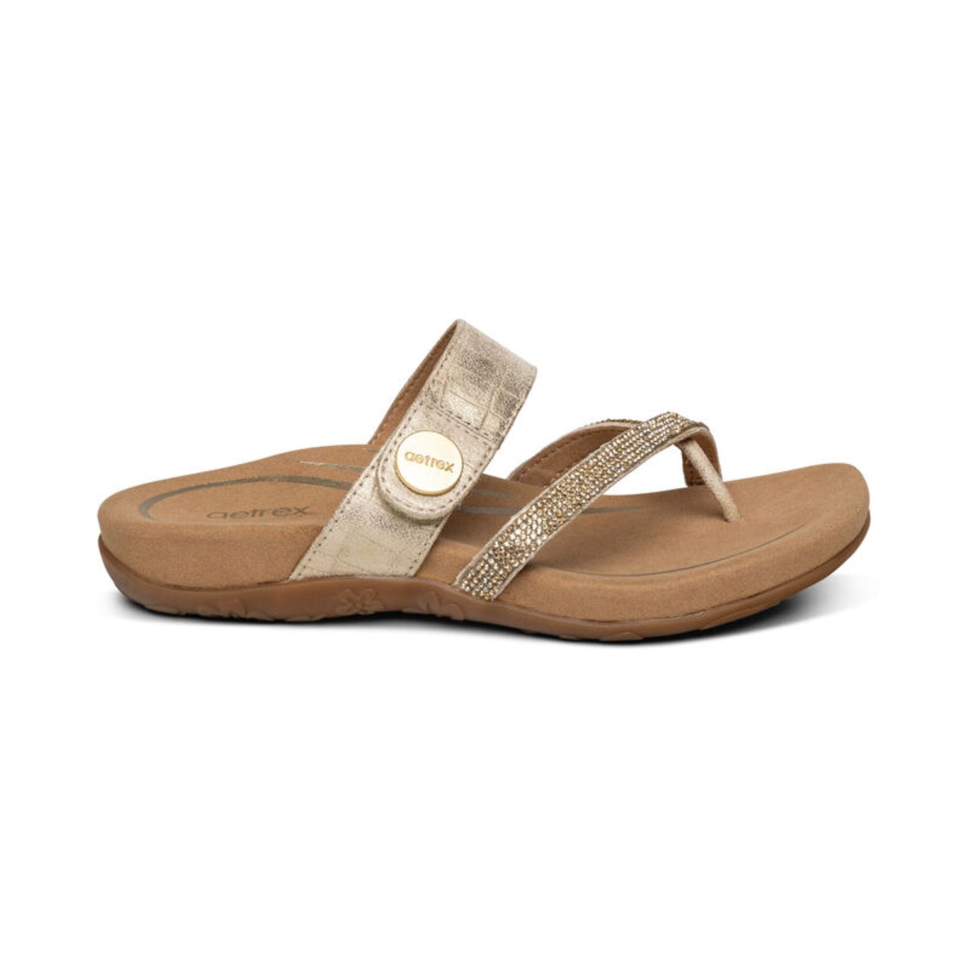 AETREX IZZY Adjustable Comfort Slides for Women & Men - Lightweight Orthopedic Sandals with Arch Support - Perfect for Home, Pool, Beach & Post-Surgery Recovery