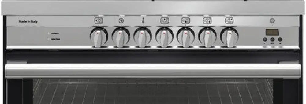 GLEM GS965GEN 90cm Dual Fuel Cooker in Gloss Black - Professional Gas & Electric Range for Home Kitchen Cooking, Baking & Grilling
