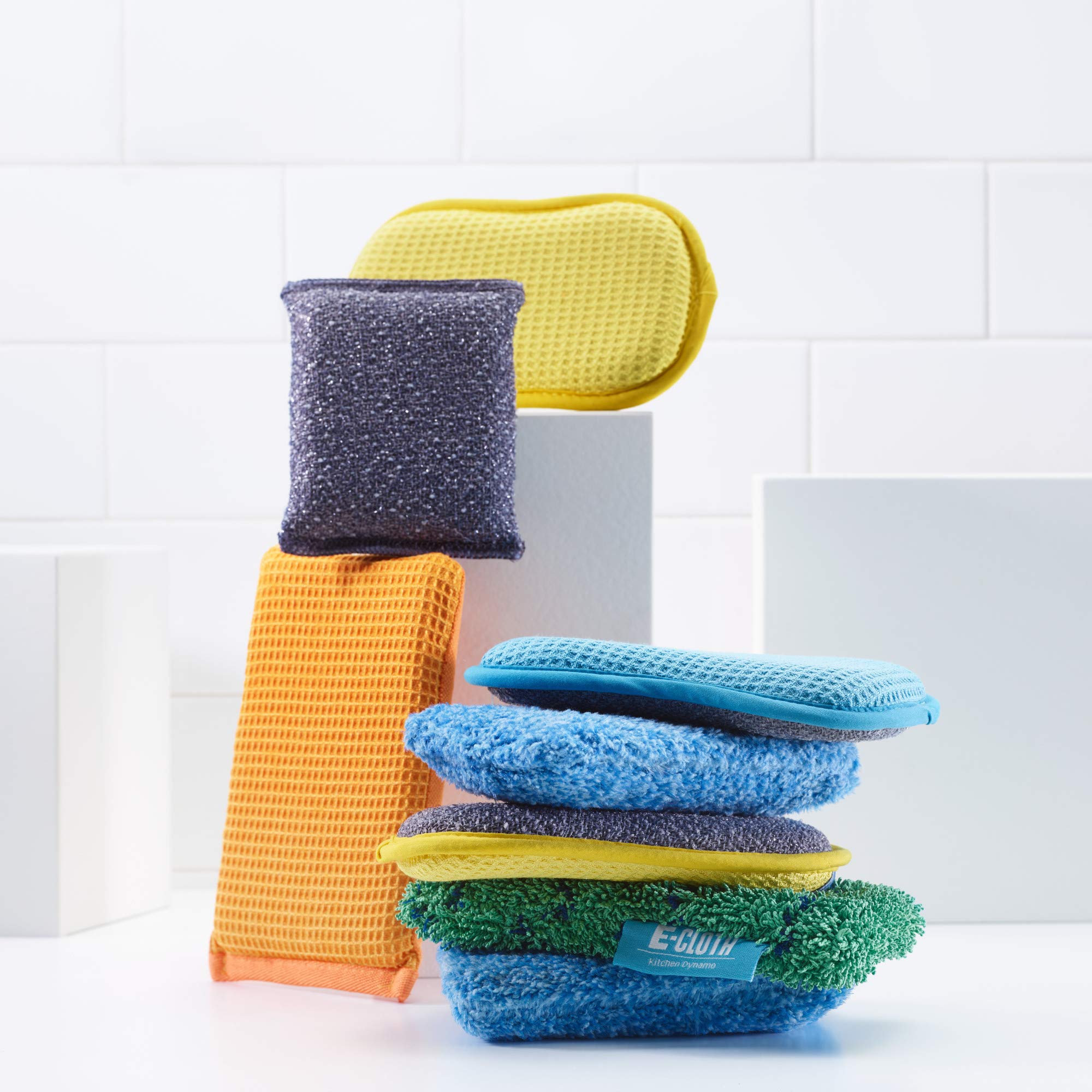 E-Cloth Non-Scratch Scrubbing Pads - Reusable Dish Sponges & Kitchen Cleaning Sponges - Eco-Friendly Scrubber for Pots, Pans & Cookware - Gentle Yet Effective Cleaning - 2-Pack - Perfect for Daily Dishwashing and Tough Stain Removal