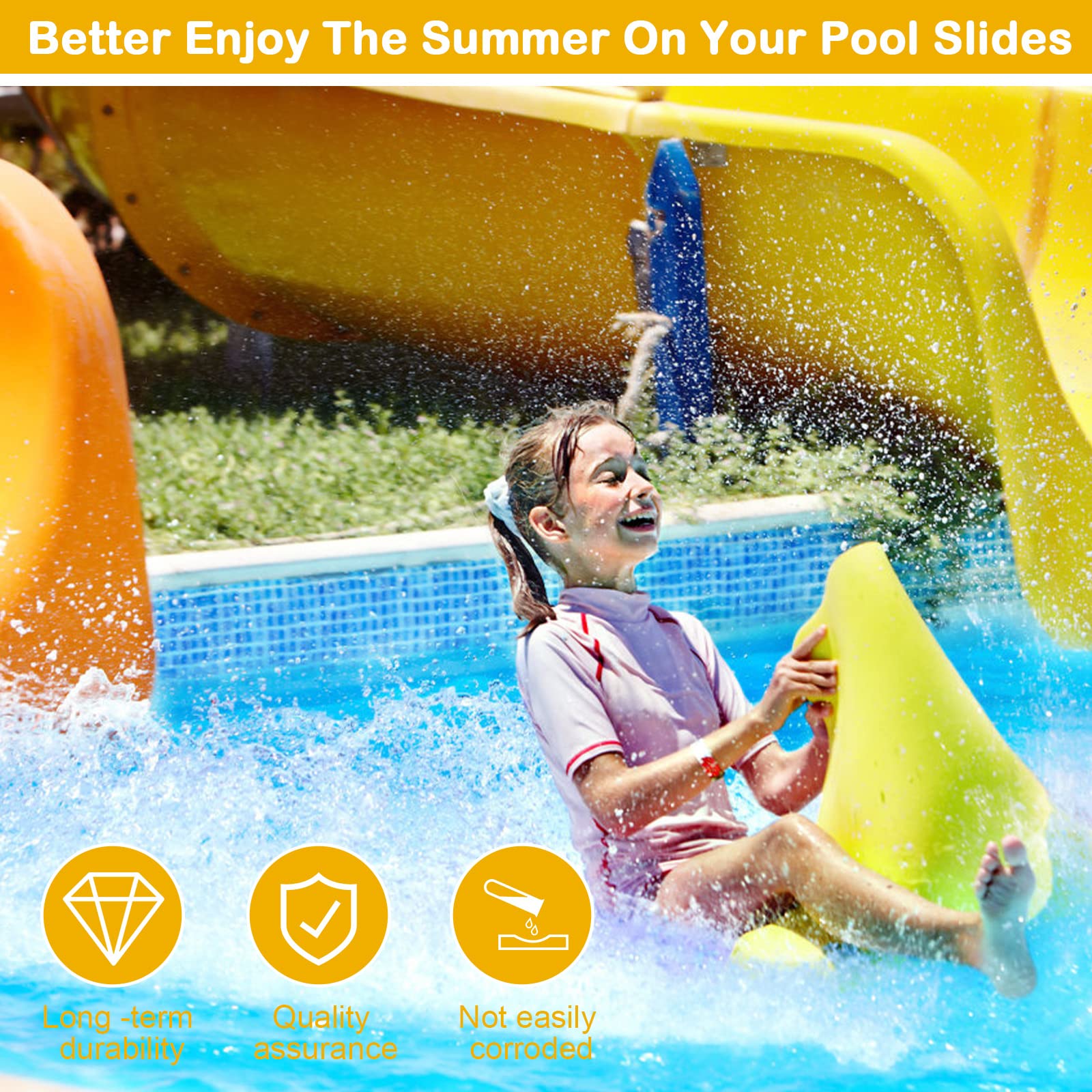Premium Inground Pool Slide Water Tubing Kit - Complete Set with Sprayer & Hose for Swimming Pool Slides | Perfect for Backyard Fun, Family Gatherings & Summer Water Activities