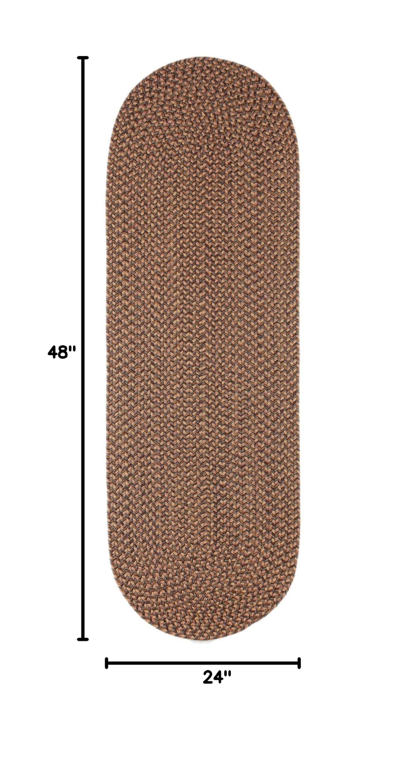 Braided Area Rugs for Indoor & Outdoor Use - Sanibel Classic American Made Carpet, Brown, 2' x 4' Oval - Perfect for Living Room, Patio, or Entryway Decor