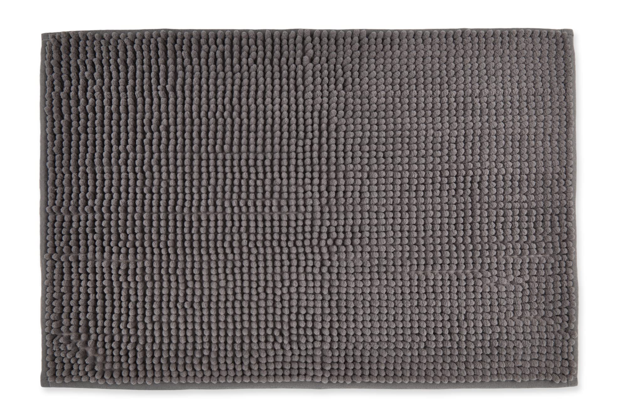 Emma Barclay Noodle Soft Touch Non-Slip Bathroom Rug - Graphite Shower Mat 40x60cm (16x24 Inches) for Bath, Shower & Vanity Areas - Ultra Absorbent Quick Dry Bath Mat