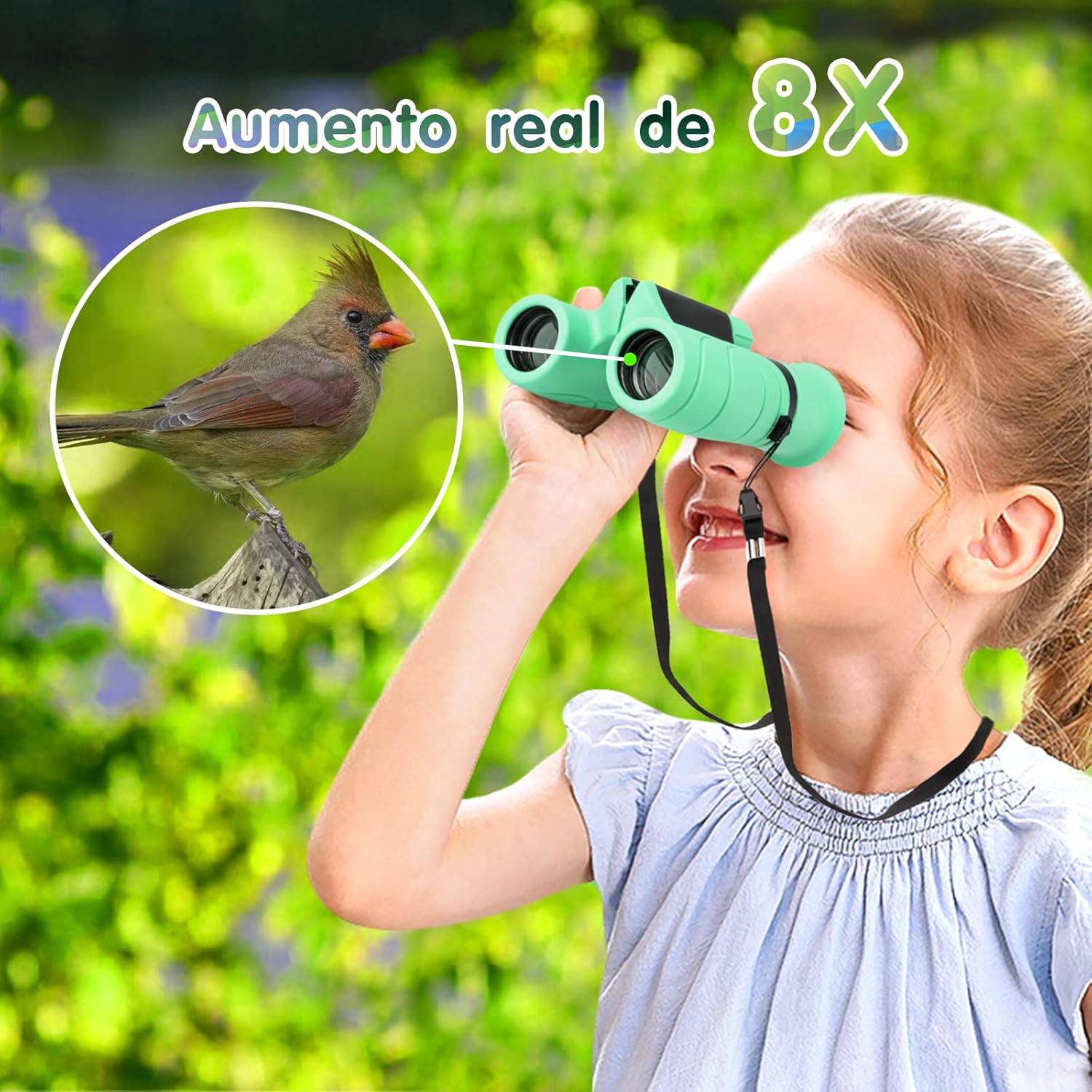High Resolution 8x21 Compact Binoculars for Kids - Shockproof & Lightweight for Bird Watching, Hiking, Camping - Perfect Gift for Boys & Girls Outdoor Exploration & Learning Activities