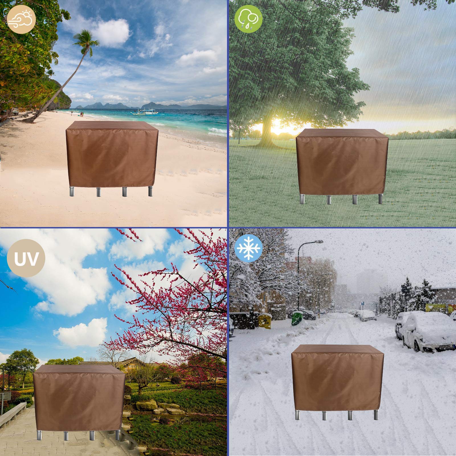 130x87x35 Inch Waterproof Patio Furniture Covers - Heavy Duty Outdoor Table & Chair Set Protector for Garden, Dust Proof & Windproof - Perfect for Backyard, Deck, and Poolside Furniture Protection