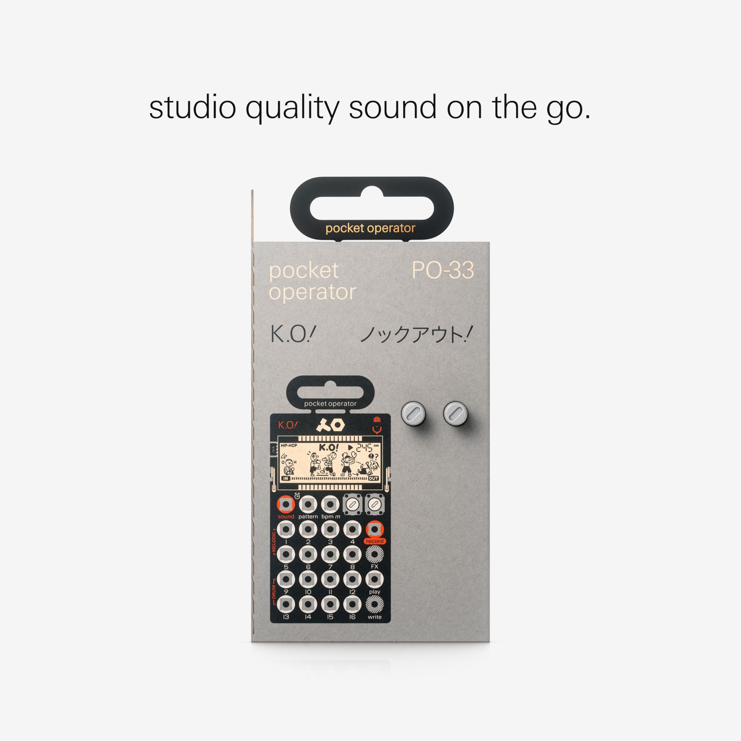 Teenage Engineering PO-33 K.O. Micro Sampler & Drum Machine with Built-in Mic, Sequencer & Effects - Portable Music Production for Beat Making, Live Performance & Studio Recording