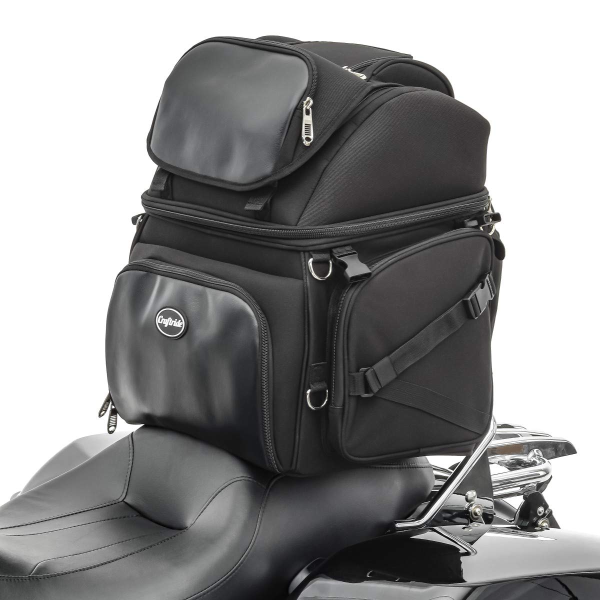 Kawasaki VN 1500 Classic M55 Sissy Bar Bag - Durable Leather Rear Luggage Bag for Motorcycle Travel & Cruiser Accessories - Perfect for Road Trips & Daily Commuting