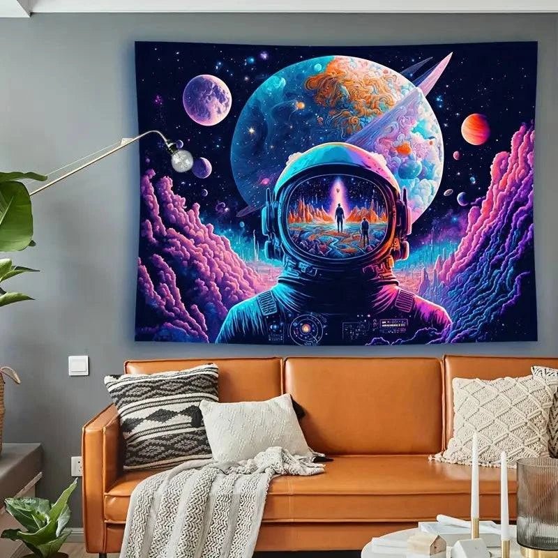 Neon Galaxy Space Wall Art - Vibrant LED Light Decor for Bedroom, Living Room & Office - Modern Cosmic Themed Home Decor for Sci-Fi & Astronomy Lovers