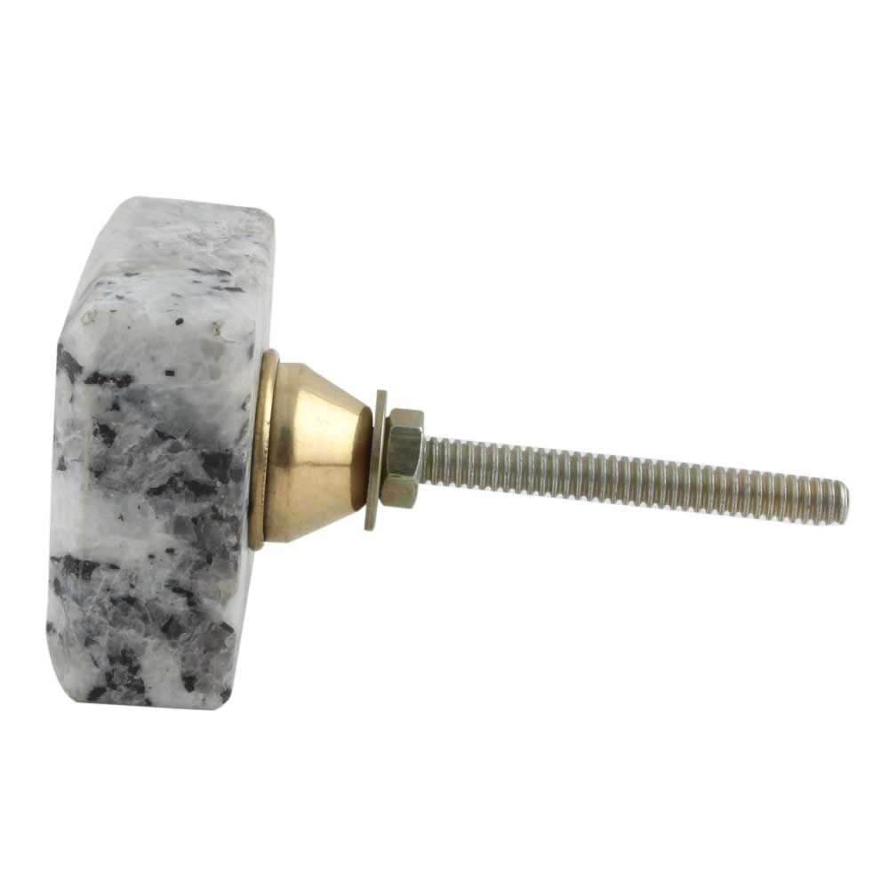 Luxury Marble Drawer Knobs - 8pcs Grey Square Cabinet Handles for Kitchen & Dresser