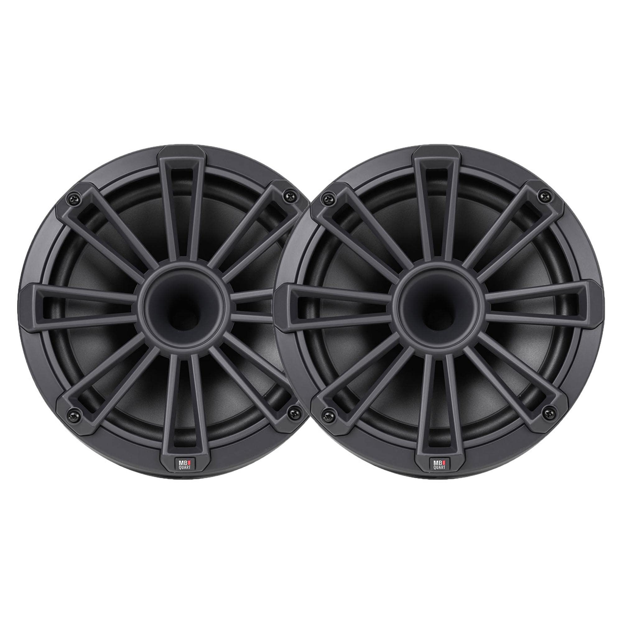 MB Quart NH2-120 Nautic 8 Inch Marine Boat Speakers - Waterproof Audio System with Black, Silver & White Grills - Perfect for Boats, Yachts & Outdoor Marine Entertainment