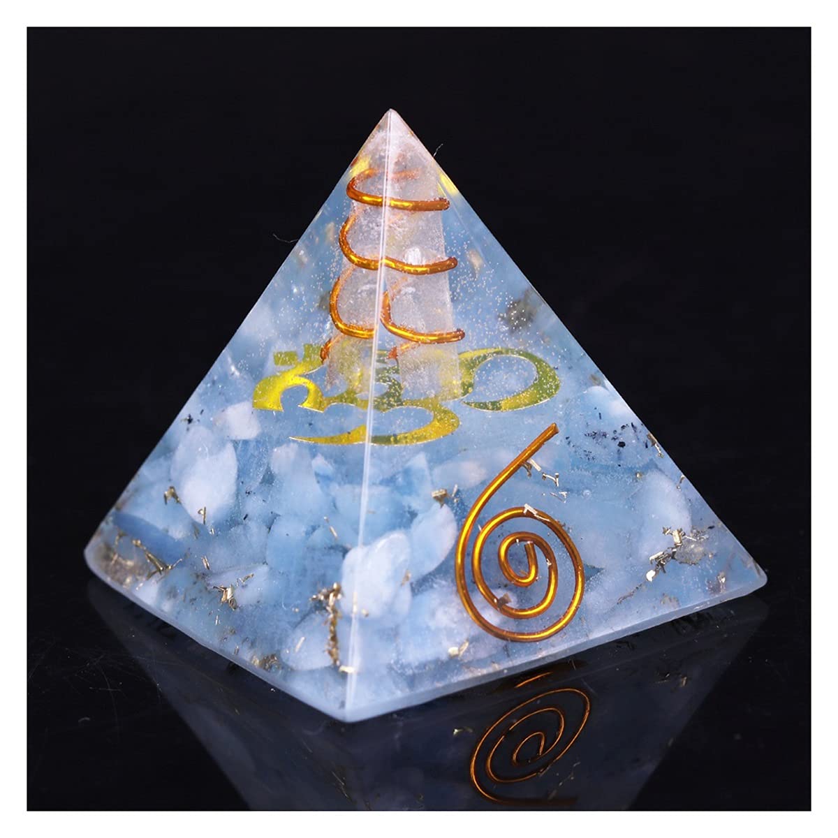 Orgonite Pyramid for Meditation - Natural Stone Energy Generator, Yoga & Home Decor (5CM) - Enhance Spiritual Healing & Positive Vibes in Meditation Spaces & Living Rooms