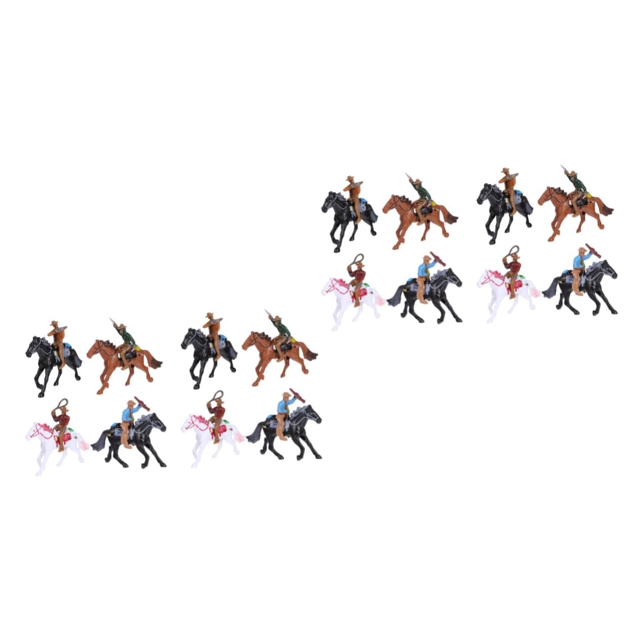 16 Pcs Riding Model Miniature Kit - Action Figure Playset with Horses & Cows - Realistic Animal Figurines for Boys & Kids - Perfect for Farm Themed Play, Collecting & Educational Scenes