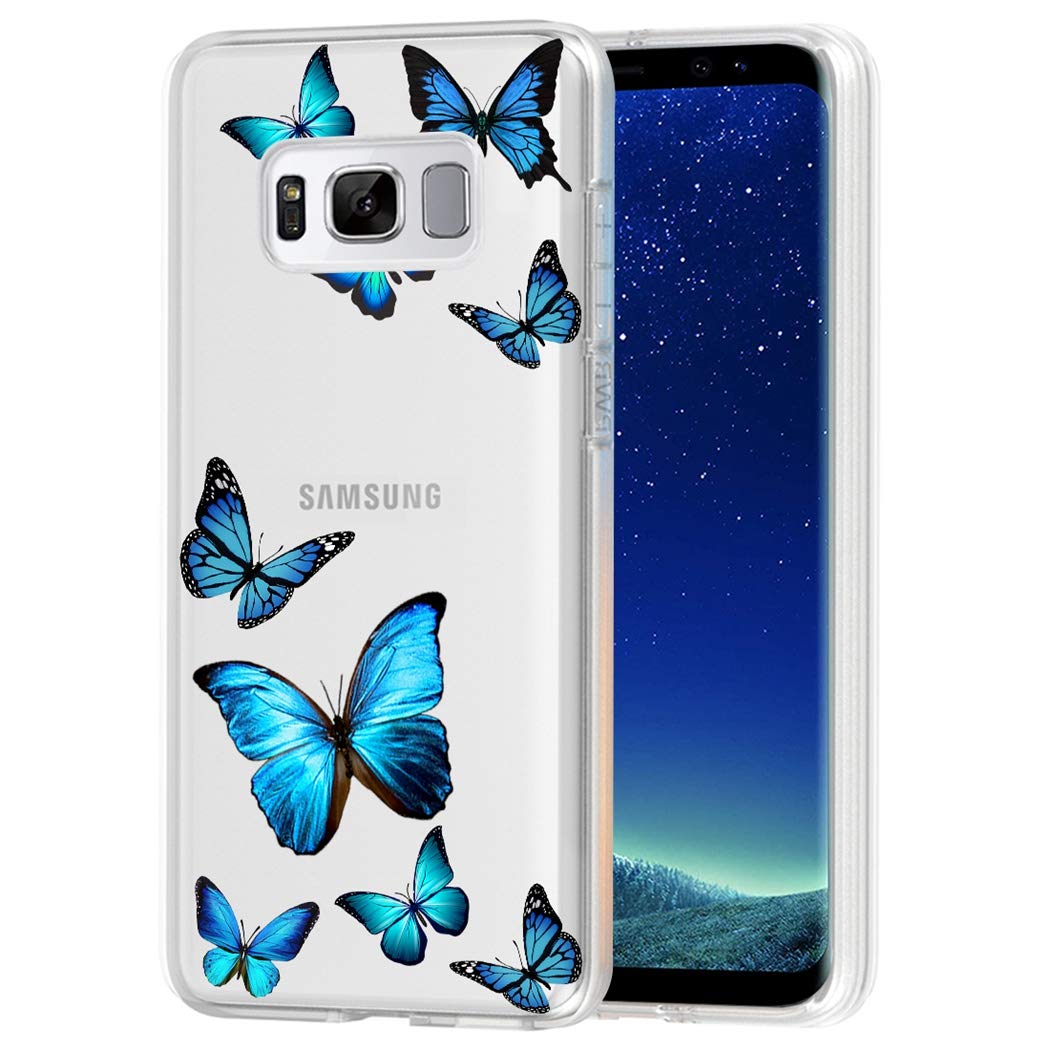 Samsung Galaxy S8 Phone Case - Clear Slim Shockproof TPU Protective Cover with Butterfly Design for Women & Girls | Perfect for Everyday Use, Work, and Travel