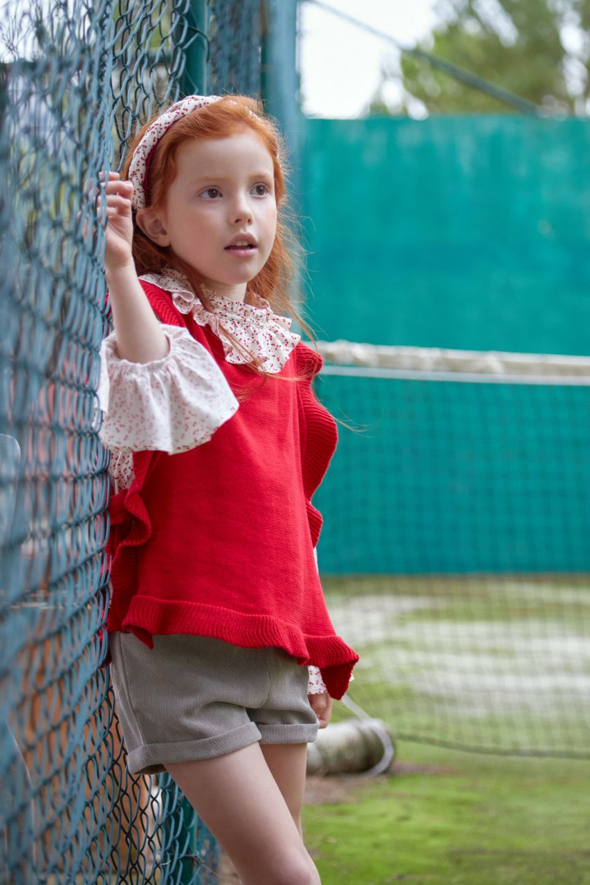 Girl's Ecru Témpera Blouse - Elegant Cotton Top for School, Parties & Casual Wear | Trendy Kids Fashion