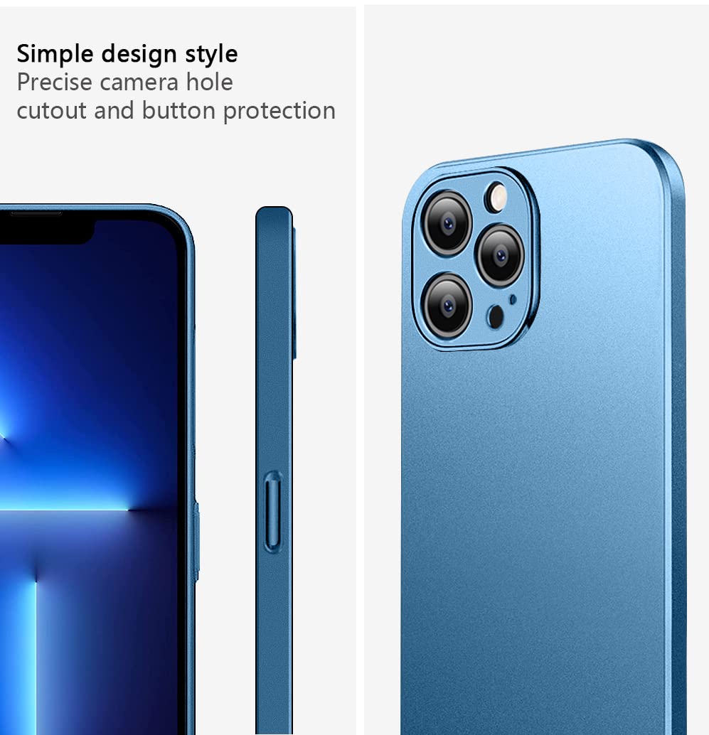 Bastmei Ultra Slim Lightweight Hard PC Case for iPhone 13 Pro Max 6.7 Inch (2021) - Camera Protection Cover | Gravel Blue | Perfect for Everyday Use & Travel Protection