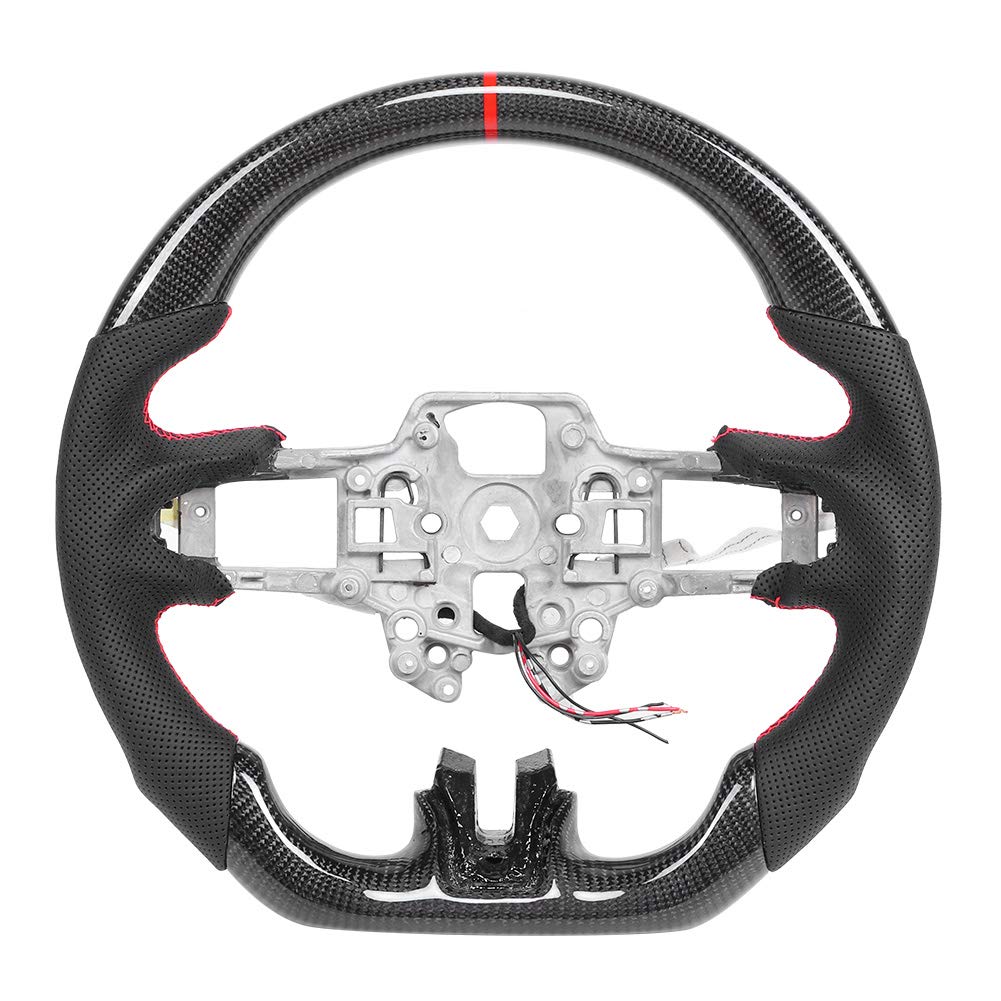 Carbon Fiber Heated Steering Wheel for Mustang EcoBoost GT Shelby GT350/GT350R 2018-2020 - Premium Racing Style Upgrade for Enhanced Grip & Comfort - Perfect for Track Days & Winter Driving